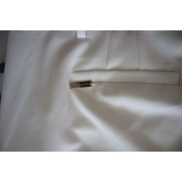 Tommy Hilfiger H25P0261 Women Sz 12 Ivory Hi-Rise Split Ankle Trouser Pants - Picture 9 of 12